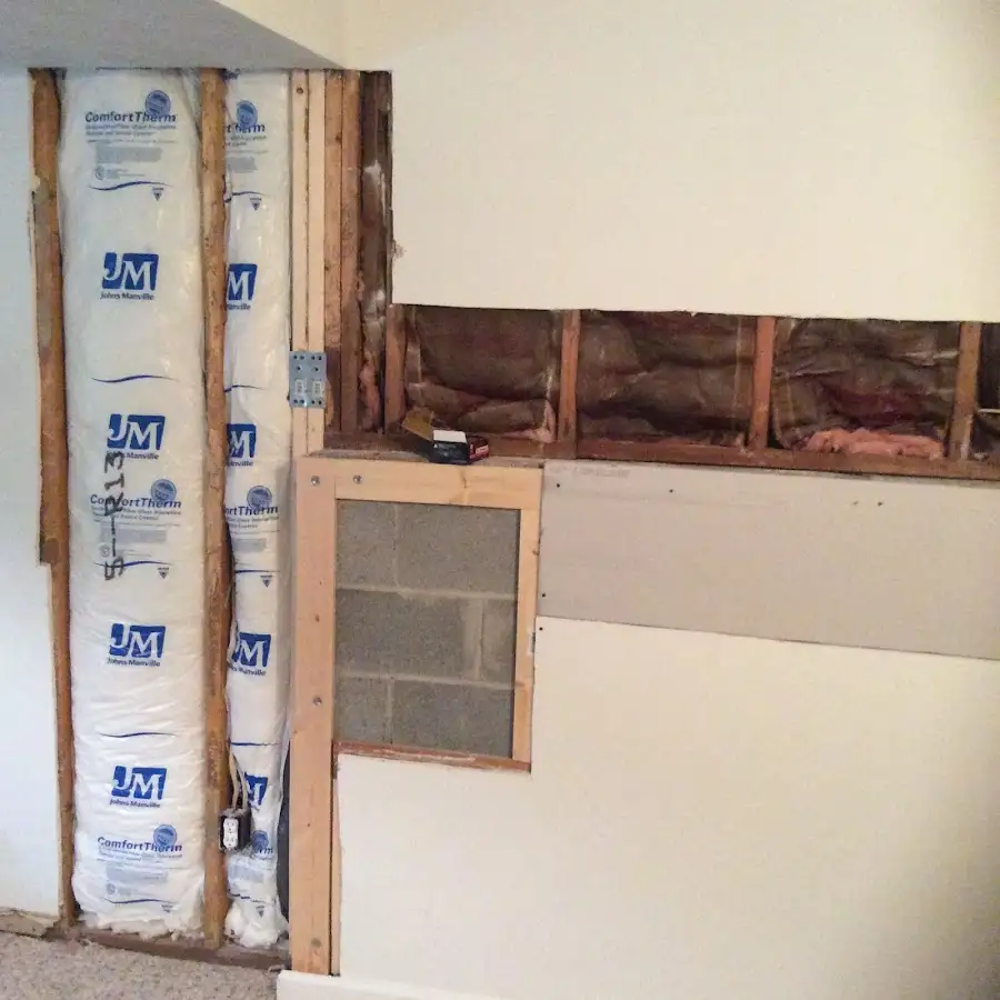 Wall insulation replacement during Contents Cleaning & Restoration in West Fargo